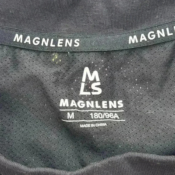 Magnlens Shirt Mens Medium Black Tank Top All Over Print Logo Workout Mesh Tee - Picture 7 of 10